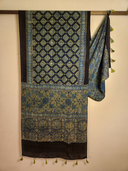 Ajrakh Modal Silk Stole