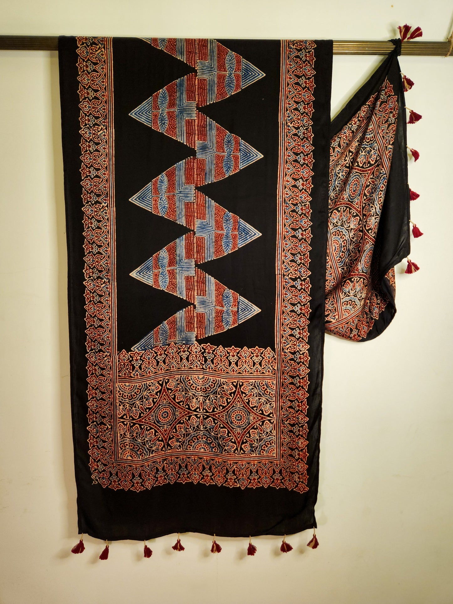 Ajrakh Modal Silk Stole