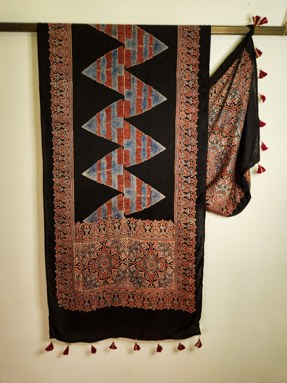 Ajrakh Modal Silk Stole