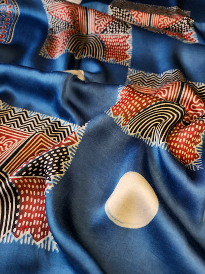 Ajrakh Modal Silk Stole