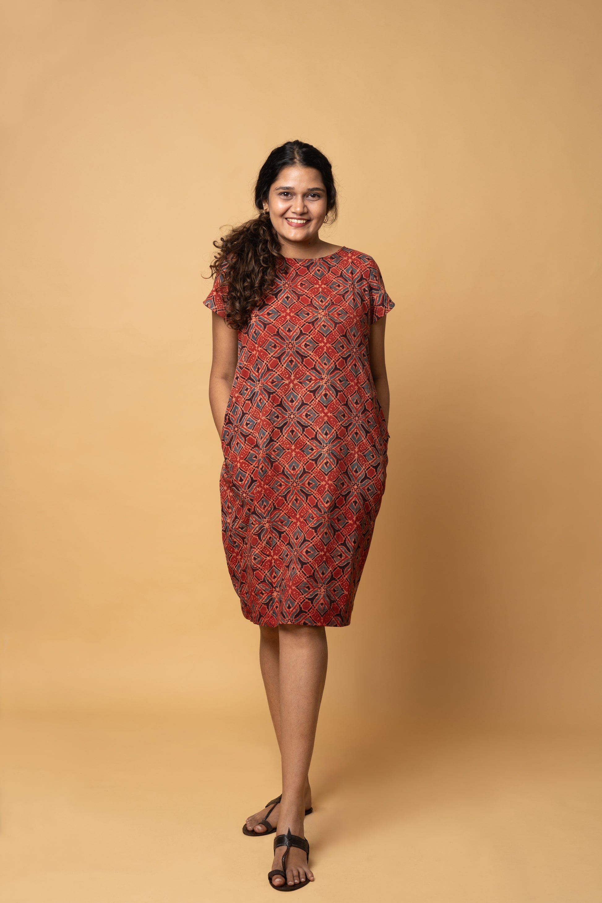 Ajrakh Cotton Dress for Women