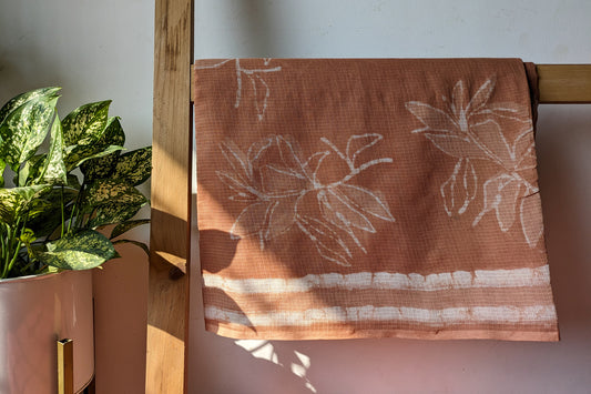 Handcrafted Dabu Kota Doria Saree