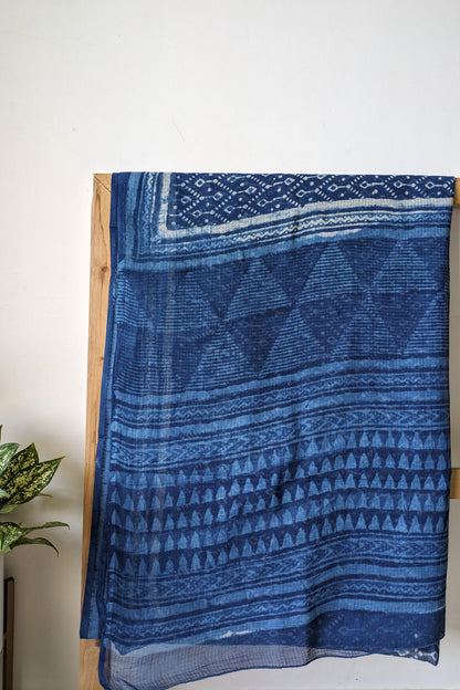 Handcrafted Dabu Kota Doria Saree